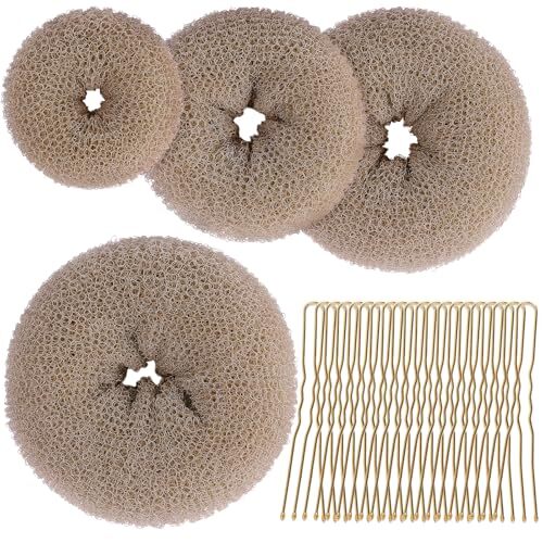 Hair Bun Shaper Set, 4Pcs Hair Donut Bun Maker(Extra-large, Large