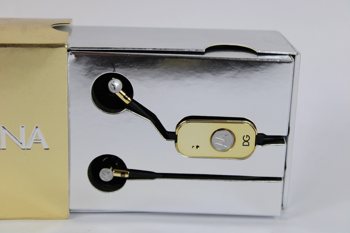 希少　モトローラ ドルチェ＆ガッバーナ D&G コラボ　限定イヤホン　S200 Dolce & Gabbana Motorola S200 Headphones Earbuds Gold Black Wired