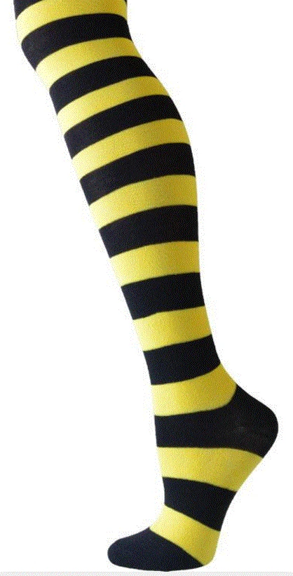 Black and yellow thigh high socks cheap
