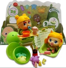 Pea Pod Babies Dinner & Bath Time Playset Include Over 24Accessories Rare Retire