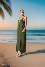 Maxi Dresses Pockets Beach Pool Summer Vacation 