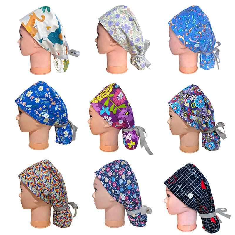 Op-Haube Für Langes Haar Bouffant-Haube Aus Baumwolle Für Arzt Und  - Bild 4 von 4