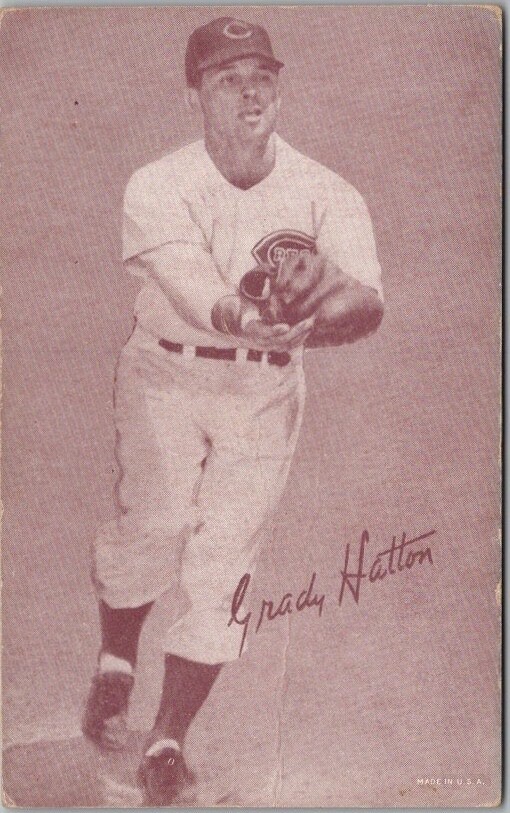 c1940s GRADY HATTON Baseball Arcade Card Mutoscope Cincinnati Reds