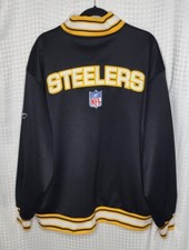 Vtg Pittsburgh Steelers NFL Reebok On Field 2XL 1/4 Zip Pullover Stitched