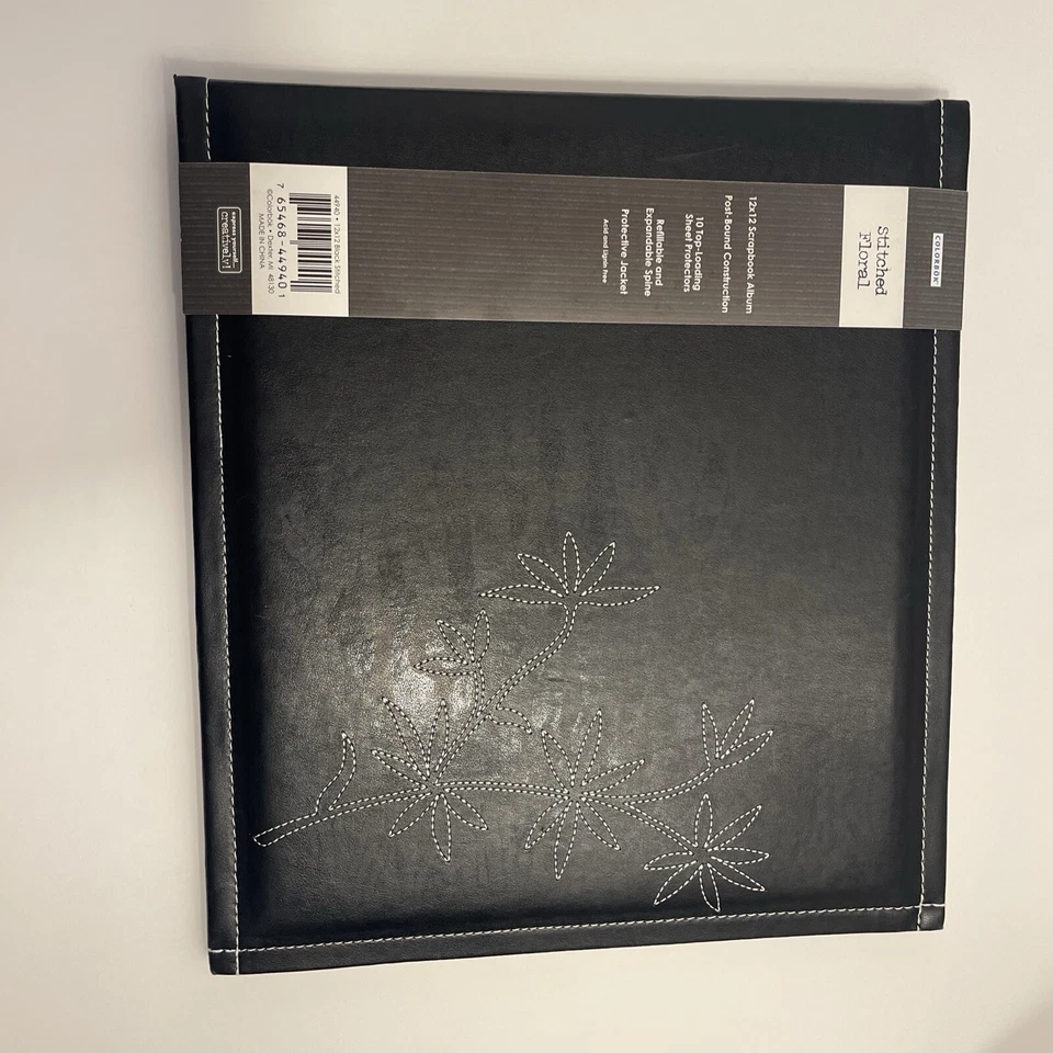 Álbum de recortes florales cosidos negros Color Book Foto 3 de 4