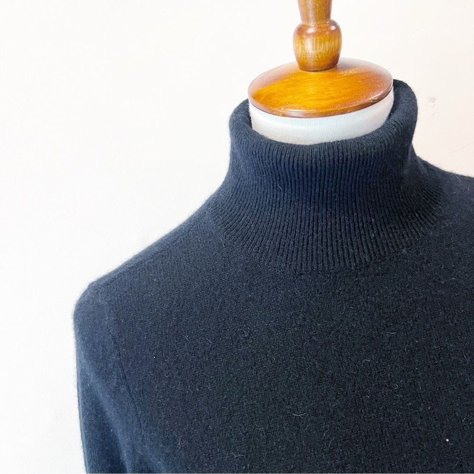 Bloomingdale’s Black 100 Cashmere Turtleneck Sweater Medium eBay