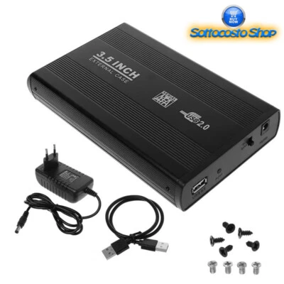CASE BOX ESTERNO 3.5" SATA USB 2.0/3.0 ALLUMINIO HARD DISK IOS MAC WINDOWS