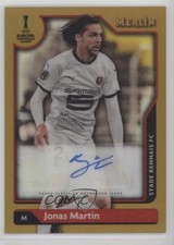 2021-22 Merlin Collection Chrome UCL Gold Refractor 23/50 Jonas Martin Auto 2u3