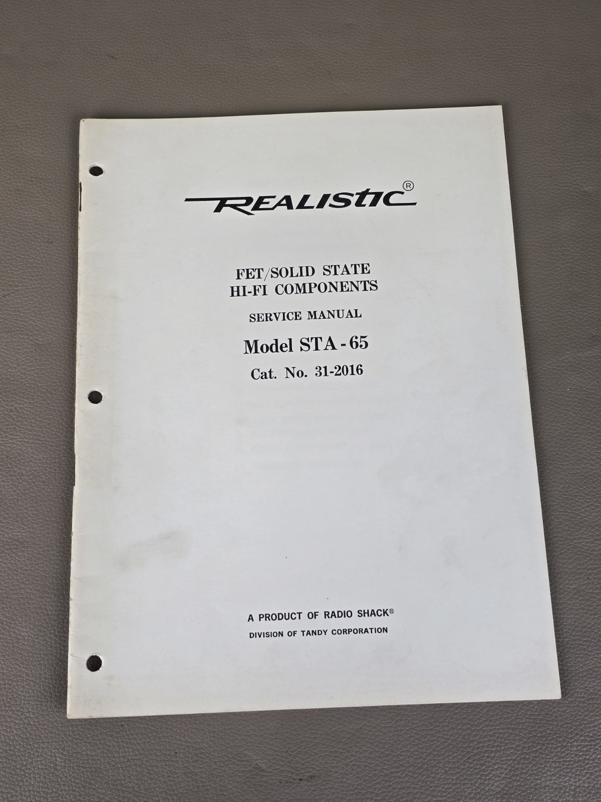 Realistic FET/Solid State STA-65 Service Manual D-6349
