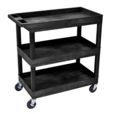 Luxor EC111-B E Series Three Shelf Utility Cart ec111b 