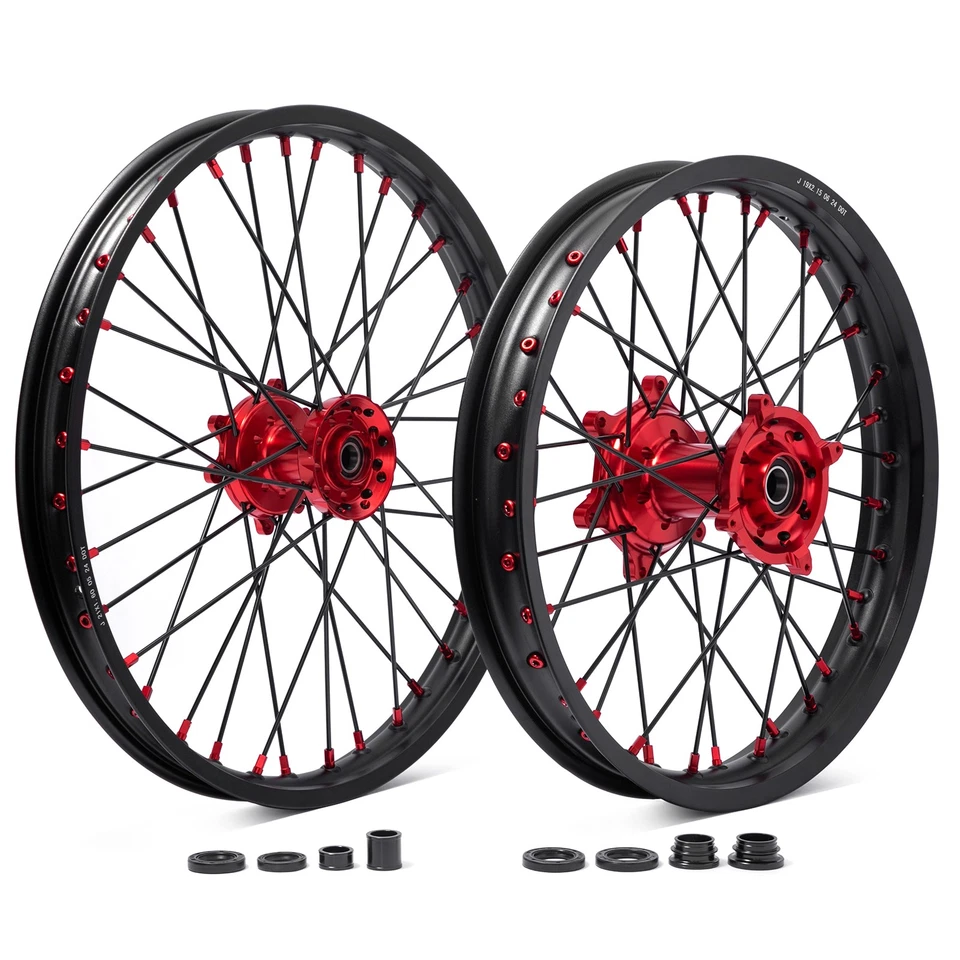 For Honda 21"/19" CNC Spoked Wheels Set CRF250R CRF450R 14-25 CRF250RX CRF450RX - Image 2 of 4