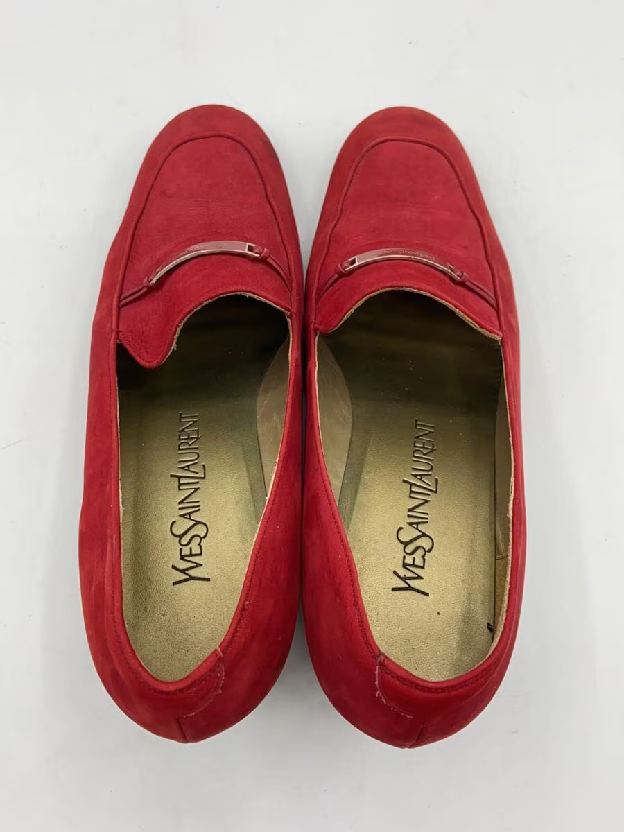 Yves Saint Laurent Dress Shoes 36.5 Red Suede Jlr65 thumbnail 3