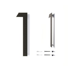 12 Inch Modern Floating House Numbers for Outside  2 pack 12 inch, BLACK