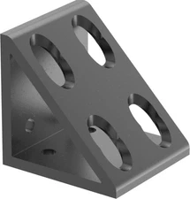 Lot of 8 80/20 4138-BLACK-HW T-Slot Structural Corner Bracket, Open Gusset