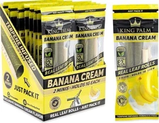 King Palm | Mini | Banana Cream| Palm Leaf Rolls | 20 Packs of 2 Each = 40 Rolls