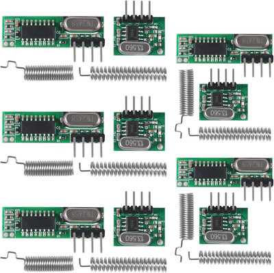 5Pcs 433Mhz Wireless RF Transmitter and Receiver with Antenna Ask Remote Control