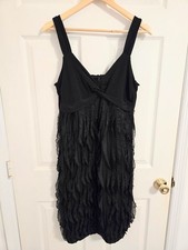 New Directions Black Ruffle Dress Sleeveless Size Medium