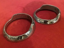 Chrome Hooded Headlight Bezel Pair 1940s 1950s