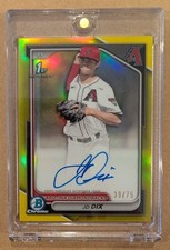 JD DIX 2024 Bowman Chrome Draft 1st Yellow Refractor Auto /75 Diamondbacks