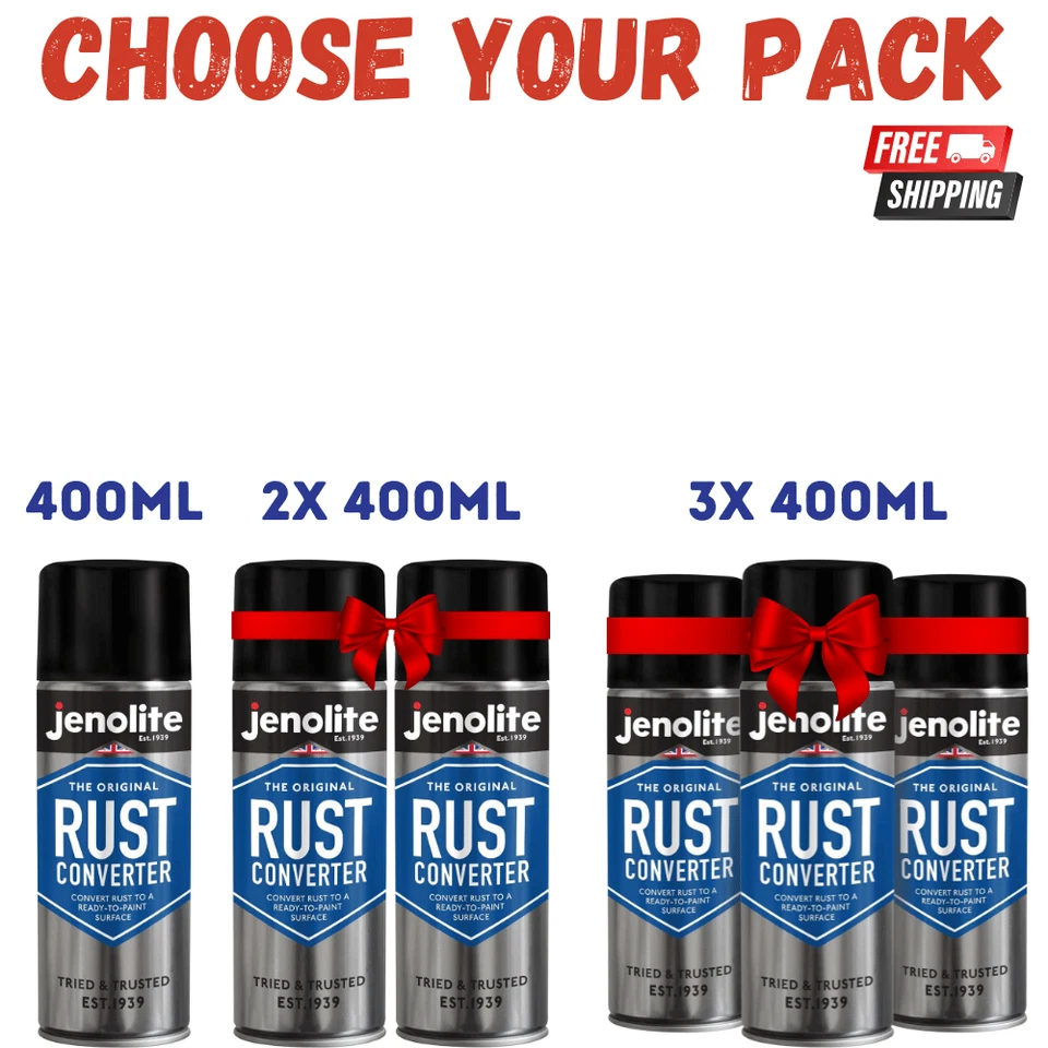 JENOLITE Rust Converter Spray 400ml - Rust Treatment & Inhibitor for Metal UK