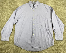 Van Heusen Wrinkle Free Button Up Dress Shirt Men's XL Long Sleeve Purple Check