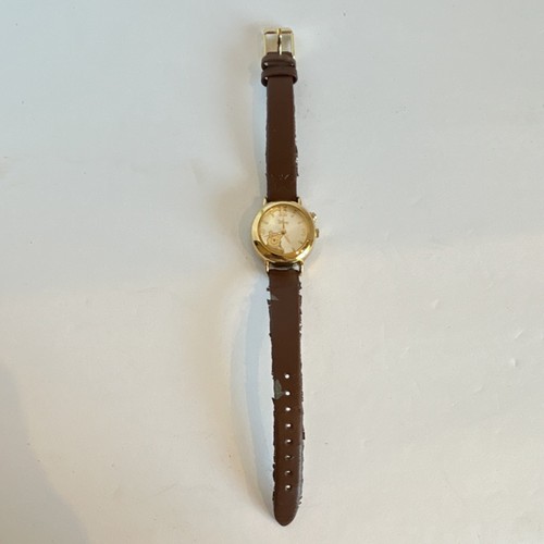Disney Winnie the Pooh Women’s Quartz Watch Gold Case White Dial TESTED WORKS