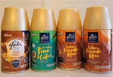 4 Glade Automatic Spray Refill Air Freshener Fireside Glow Pine & Cedar Cashmere