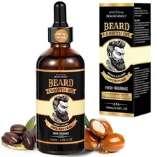 Beard Growth Oil for Men, 100% Natural with 3.38 Fl Oz (Pack of 1) 