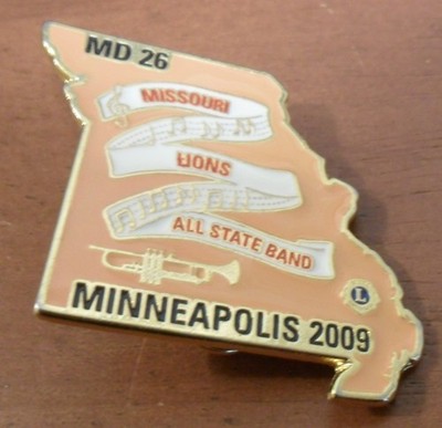 2009 MD 26 MISSOURI LIONS ALL STATE BAND Minneapolis 2009 Pin, Button