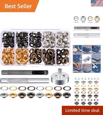 200 Grommet Eyelets Set with Copper Tools & Storage Box for DIY Projects