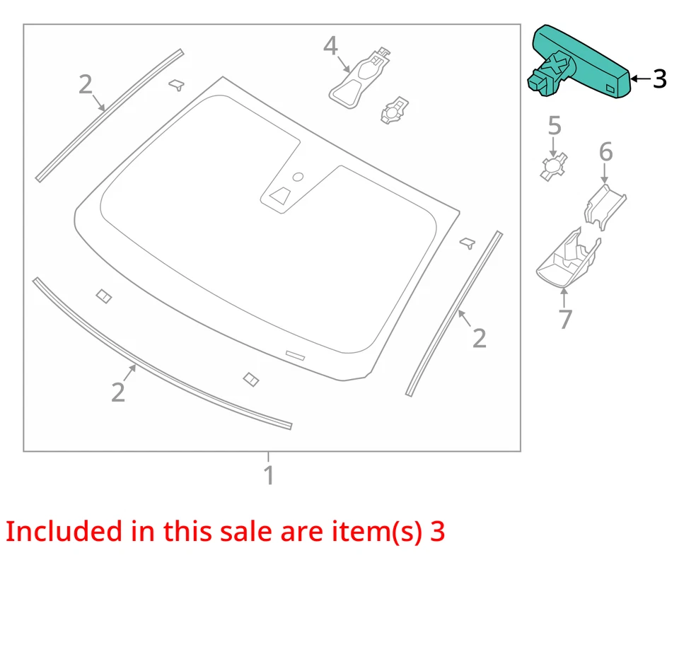 OEM Rear View Mirror Automatic Dimming Fits 11-14 FORD F150 PICKUP 1262183 - Image 3 of 4