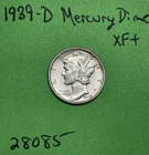 1939-D Mercury Dime 10c Xf Extra Fine 90% Silver See Pictures