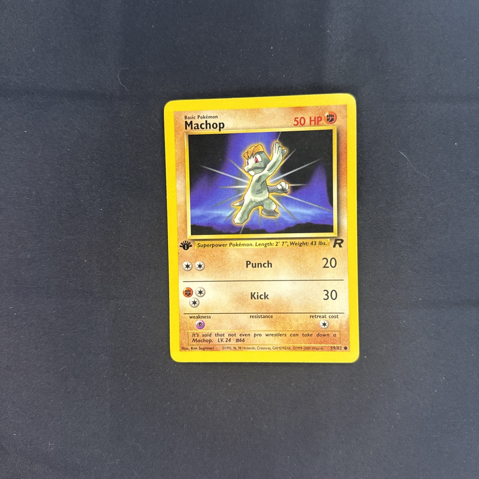 Pokemon TCG Team Rocket #59/82 Machop 1st Edition NM