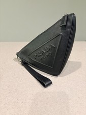 Prada Saffiano Cuir Triangle Logo Embossed Tr...