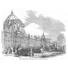 PARIS Visit of General Magnan to Vale de Grace Hospital - Antique Print 1851