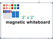 3' X 2' Magnetic Whiteboard Large Dry Erase White Board 36"X24" Aluminum Present