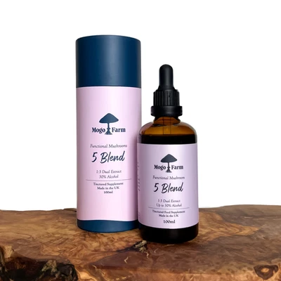 MOGO FARM ORGANICS Mushroom Complex 100ml - Chaga, Cordyceps, Lions Mane & More - Premium Quality