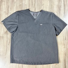 FIGS Technical Collection XX Large Gray Medical Scrub Top for Men