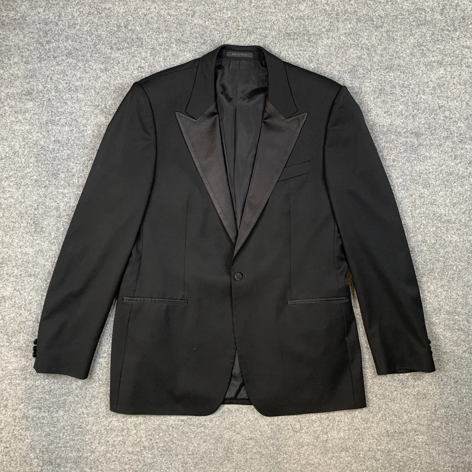 Blazer Hugo Boss Para Hombre 44L Negro Super 100 Lana Un Botón Pico Solapa Sin Ventilación Foto 2 de 4