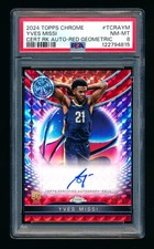 2024-25 TOPPS CHROME YVES MISSI RC RED REFRACTOR AUTO AUTOGRAPH SSP #1/5 PSA 8!