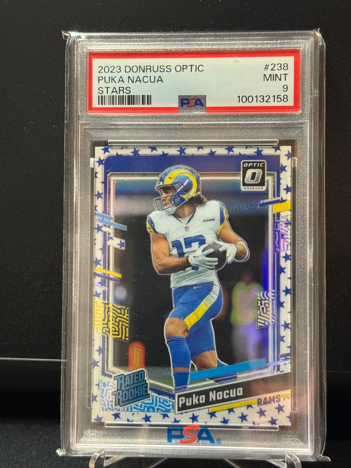2023 Optic Puka Nacua PSA 9 Mint Stars SSP #238 Rated Rookie LA Rams RC