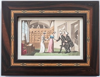 Dr. Syntax - A Tour of - Aquatinta altkoloriert - Rowlandson - 1823 - mit Rahmen