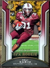 2010 SPx Rookie #221 - Deji Karim - #d /599 Rookie RC Southern Illinois