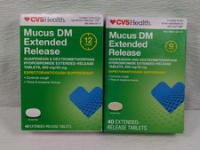 CVS Health Mucus DM Extended Release Cough Tablets - 40 ct - 2 Pack - exp 09/27