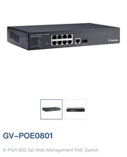 GeoVision GV-POE0801 8 Port Web Smart Switch 10/100 PoE +2 Port Giga