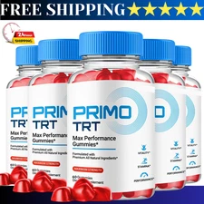 Primo TRT Men's Gummies Advanced Pro Formula Chewable Supplement 60 Gummies-5pc