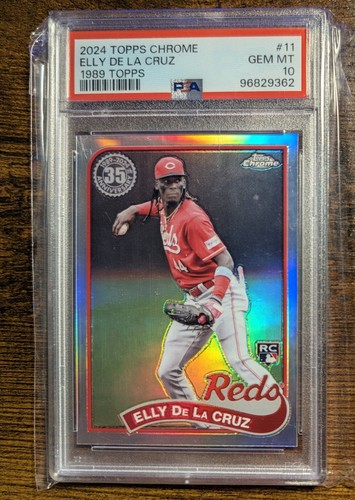 Topps 2024 Chrome Elly De La Cruz (RC) 1989 Topps #89CB-11 Reds PSA 10