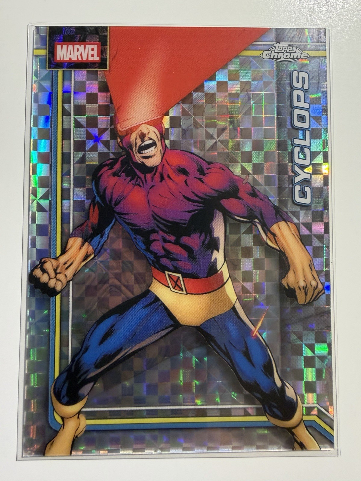 2026 Topps Chrome Marvel Cyclops #024 X-Fractor Parallel. Mega box exclusive.
