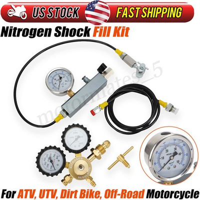 #ad Nitrogen Shock Fill Kit 700 PSI Gauge Regulator For ATV Dirt Bike Off road Bike $139.99