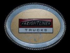 TF07166 VINTAGE 1970s FREIGHTLINER TRUCKS ADVERTISEMENT BELT BUCKLE